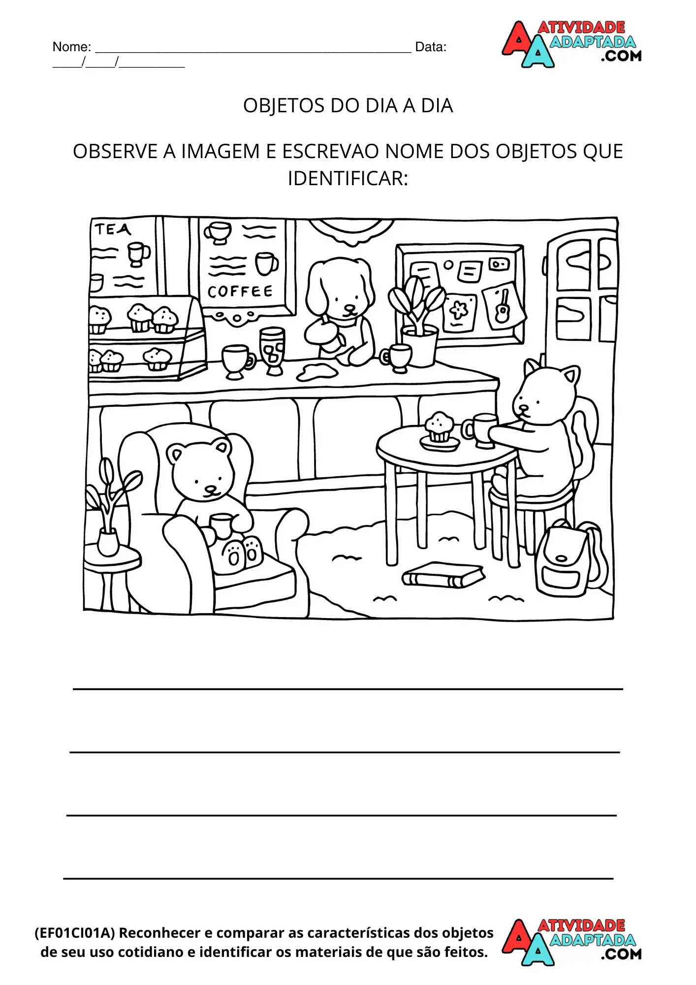 Atividade adaptada de ciencias Atividade de Ciências: Objetos do Dia a Dia com Boob Goods